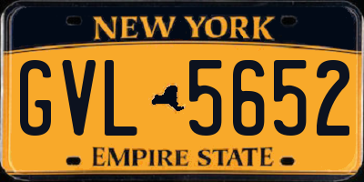 NY license plate GVL5652
