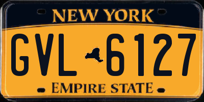 NY license plate GVL6127