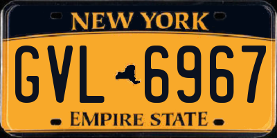 NY license plate GVL6967