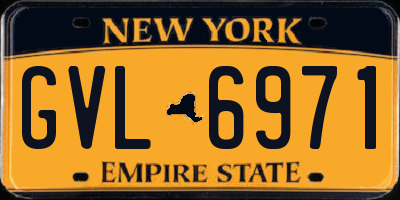 NY license plate GVL6971