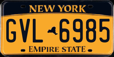 NY license plate GVL6985