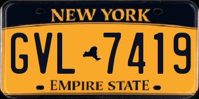 NY license plate GVL7419