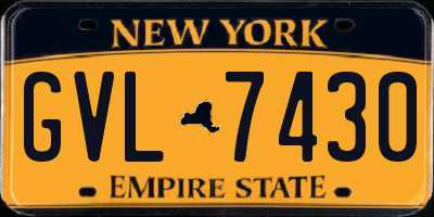 NY license plate GVL7430