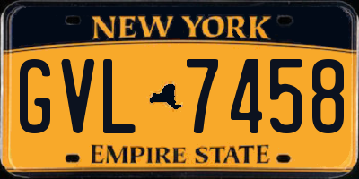 NY license plate GVL7458