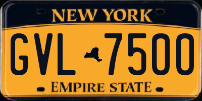 NY license plate GVL7500