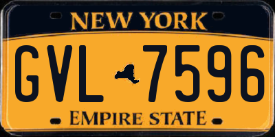 NY license plate GVL7596