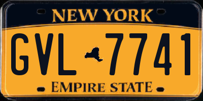 NY license plate GVL7741