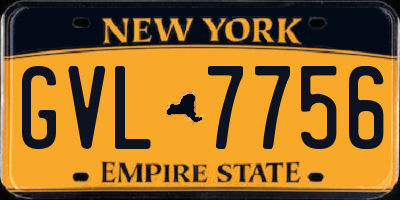 NY license plate GVL7756