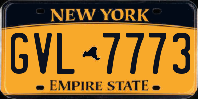 NY license plate GVL7773