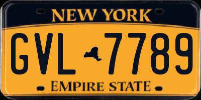 NY license plate GVL7789