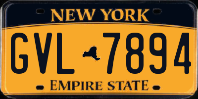 NY license plate GVL7894