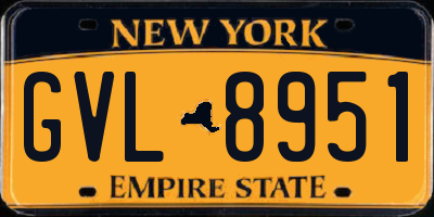 NY license plate GVL8951
