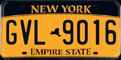 NY license plate GVL9016