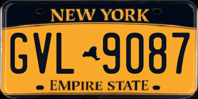NY license plate GVL9087
