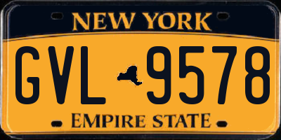 NY license plate GVL9578