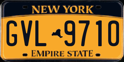 NY license plate GVL9710