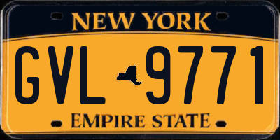 NY license plate GVL9771
