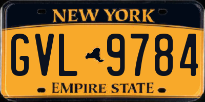 NY license plate GVL9784