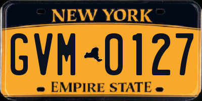 NY license plate GVM0127