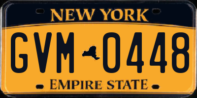 NY license plate GVM0448