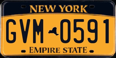 NY license plate GVM0591