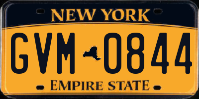 NY license plate GVM0844
