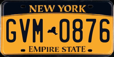 NY license plate GVM0876