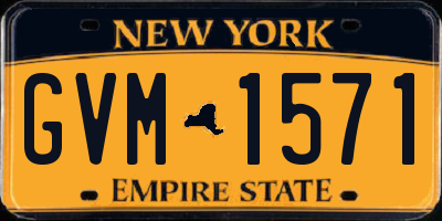 NY license plate GVM1571