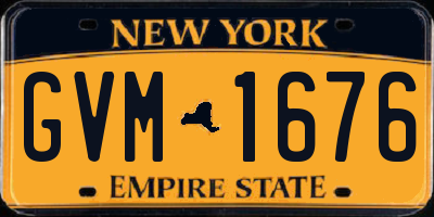 NY license plate GVM1676