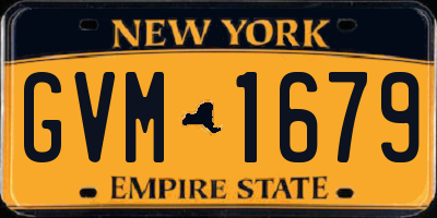 NY license plate GVM1679