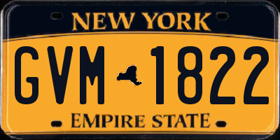 NY license plate GVM1822