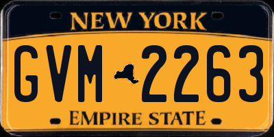 NY license plate GVM2263