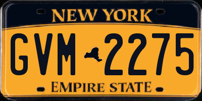 NY license plate GVM2275