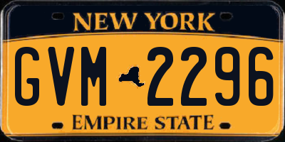 NY license plate GVM2296