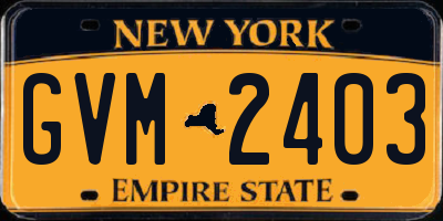 NY license plate GVM2403