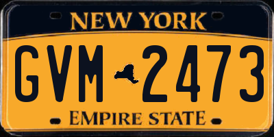 NY license plate GVM2473