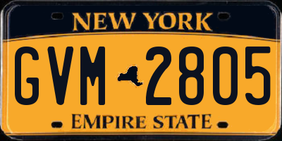 NY license plate GVM2805