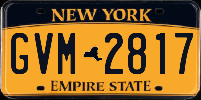 NY license plate GVM2817