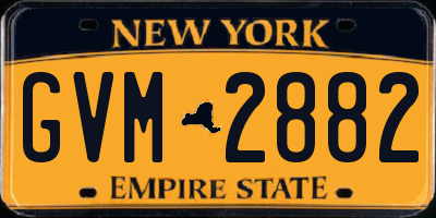 NY license plate GVM2882