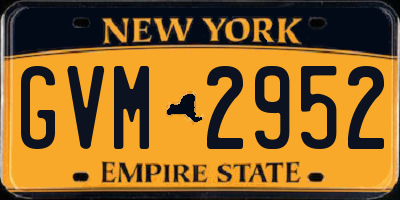 NY license plate GVM2952