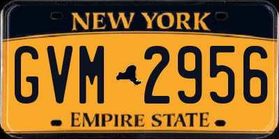 NY license plate GVM2956