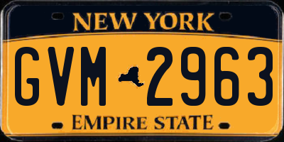 NY license plate GVM2963