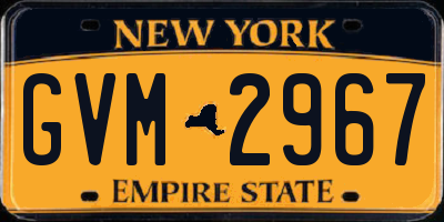 NY license plate GVM2967