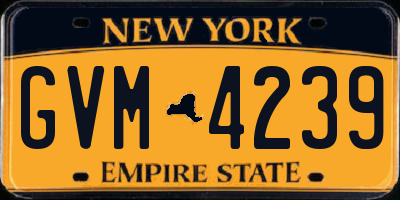 NY license plate GVM4239