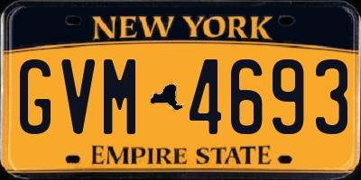 NY license plate GVM4693