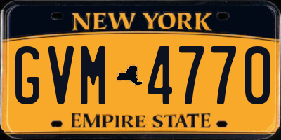 NY license plate GVM4770