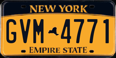 NY license plate GVM4771