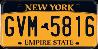 NY license plate GVM5816