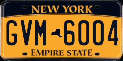 NY license plate GVM6004