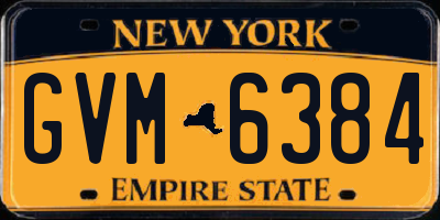NY license plate GVM6384